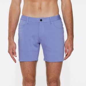 ST33LE PERIWINKLE 5" INSEAM STRETCH KNIT JEANS SHORTS